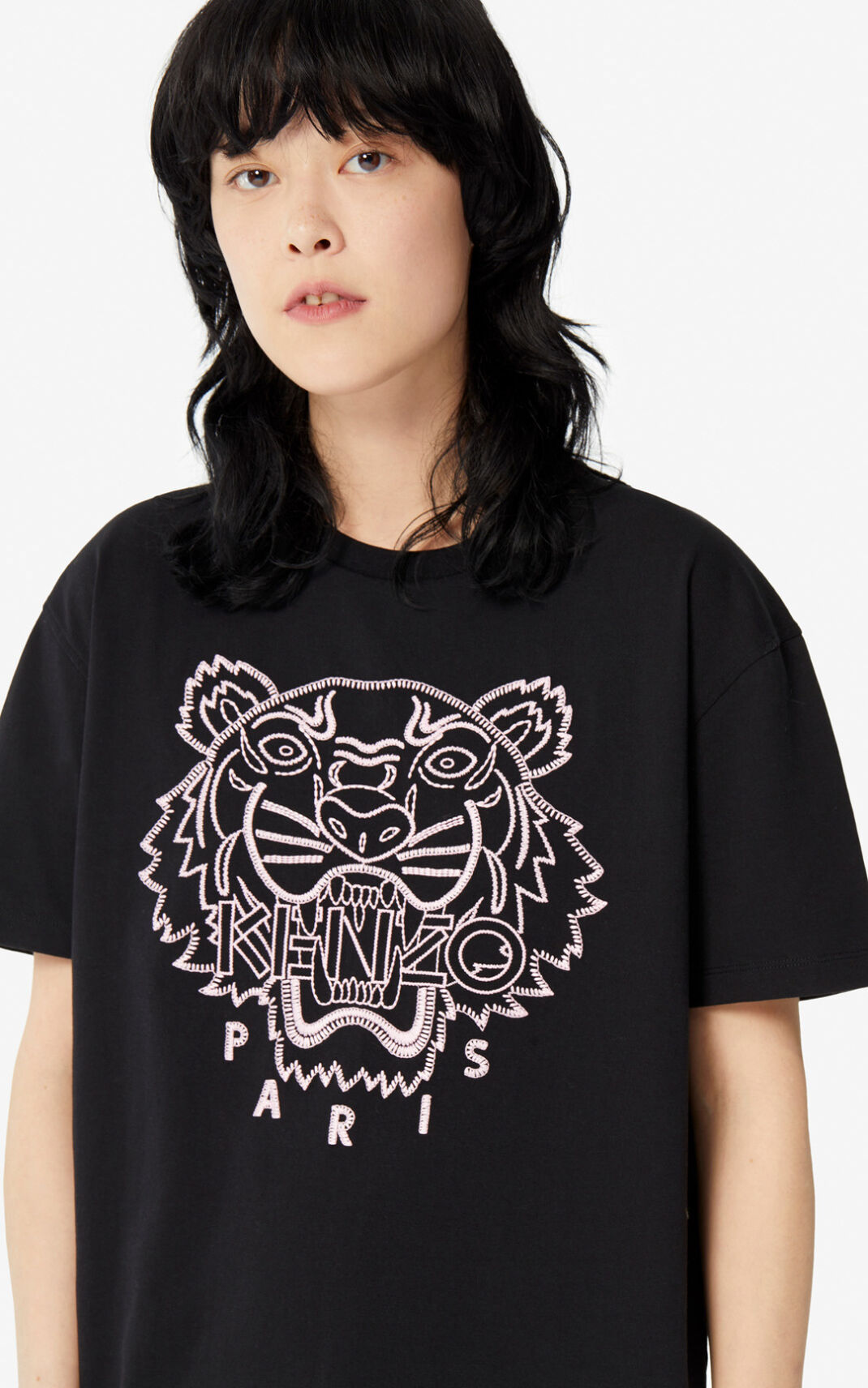 Kenzo Capsule Expedition 虎 Tシャツ レディース 黒 - IDCULR697